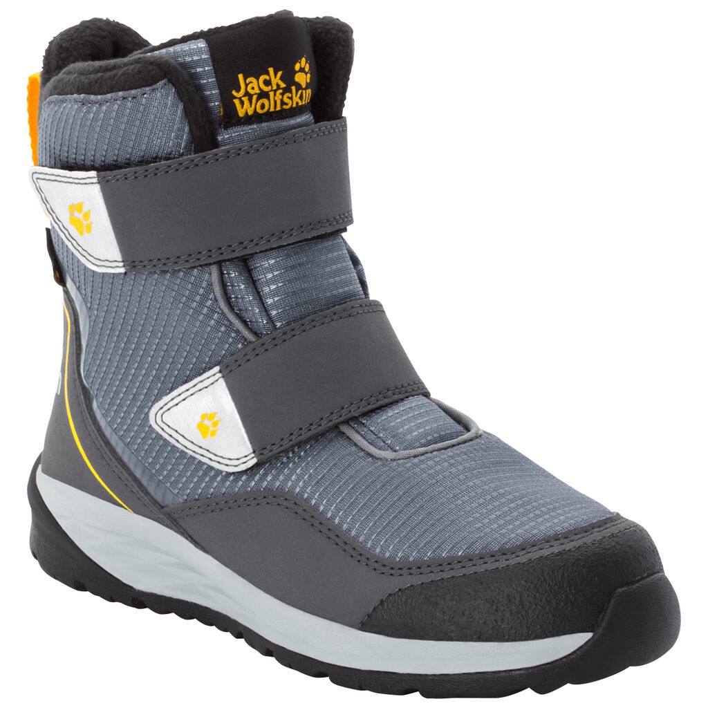 Jack Wolfskin POLAR BEAR TEXAPORE HIGH Chaussures Enfant Gris/Jaune - MSXRGDV-04